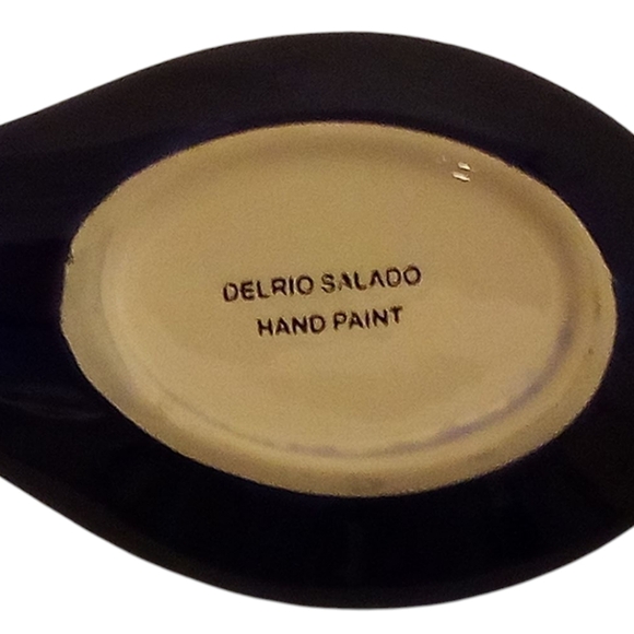 Del Rio Salado - Hand Painted Floral Embossed Spoon Rest. 10 1/2" Long, 4" Wide. - Picture 2 of 8